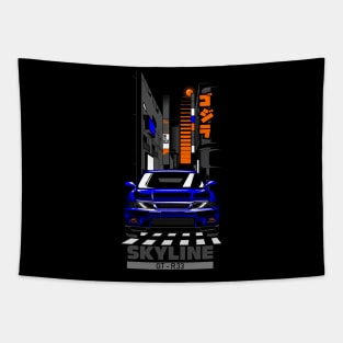 NissanSkyline GTR 33 Blue street Tapestry