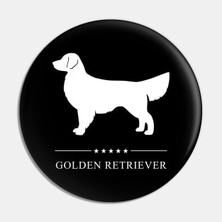 Golden Retriever Dog White Silhouette Pin