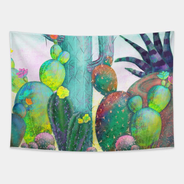 Cactus garden Tapestry by FalyourPal