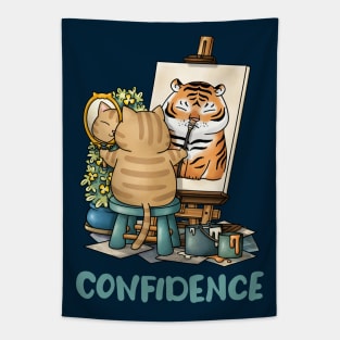 Cat Confidence Self Portrait Tapestry