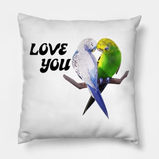 I love you valentines budgie bird lover parakeets cute pet birds Pillow