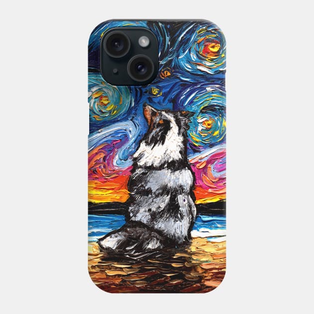 Merle Shetland Sheepdog Night Phone Case by sagittariusgallery