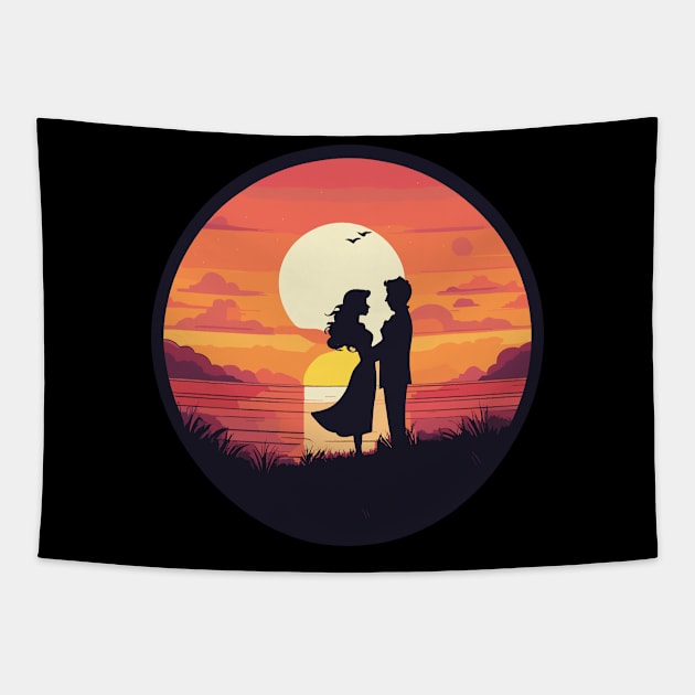 sunset love Tapestry by abdellahyousra