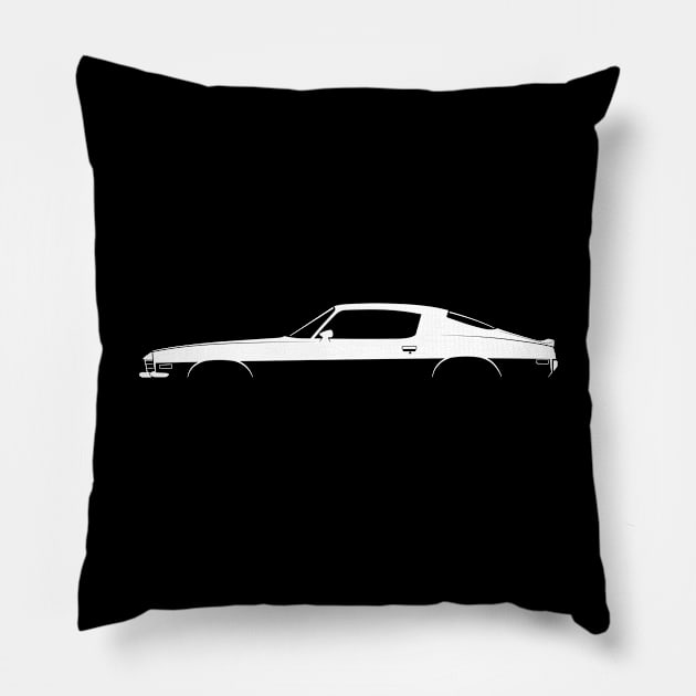 Chevrolet Camaro Z28 (1972) Silhouette Pillow by Car-Silhouettes