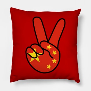 China Flag V Sign Pillow