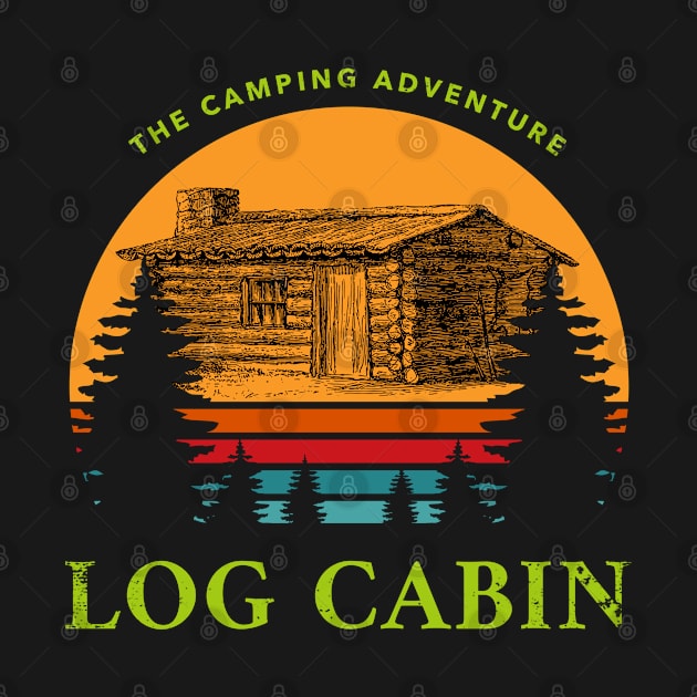 Log Cabin Camping Adventure Slasher Horror Halloween Design by Up 4 Tee