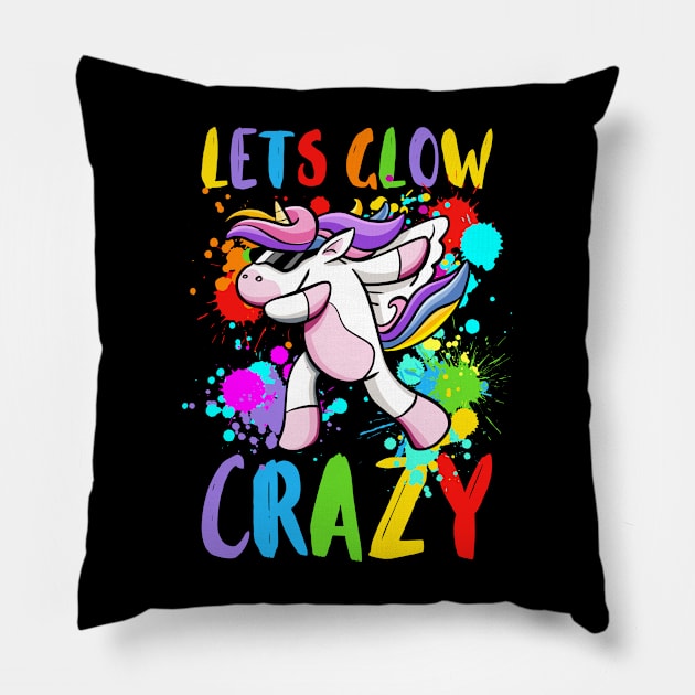 Let's Glow Crazy Glow  crazy Party Pillow by Myartstor 