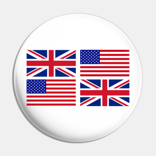 The American and United Kingdom Flag x2 Pin