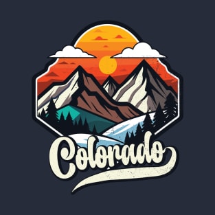 Vintage Sunset Colorado mountain T-Shirt