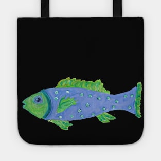 blue fish painting Tote