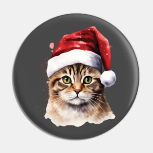 Merry Catmas Cat Christmas Graphic DesignT-shirt Pin