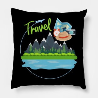 Travel more Wanderlust love Explore the world travel lover summer vacation Pillow