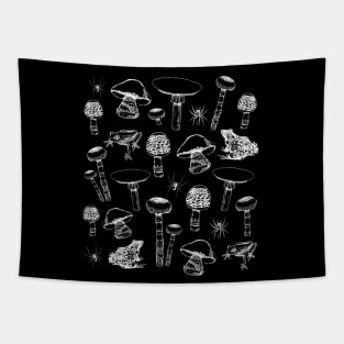 Magic mushrooms and frogs Tapestry