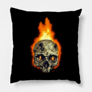 Fiery Skull Pillow