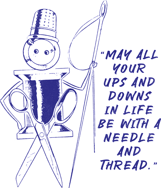 May All Your Ups And Downs In Life Be With A Needle And Thread Kids T-Shirt by vokoban