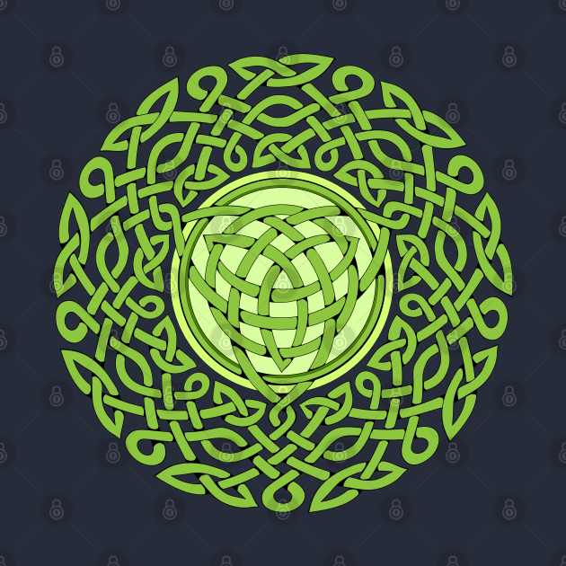 Green Celtic knot pattern by Artist Natalja Cernecka