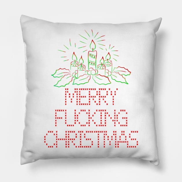 Merry F****** Christmas Pillow by SmartCraftCo