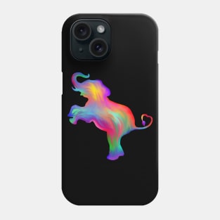 Tie Dye Rainbow Elephant Silhouette Phone Case