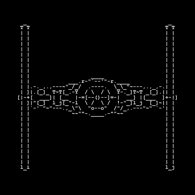 ASCII Art TIE Fighter by drummingco