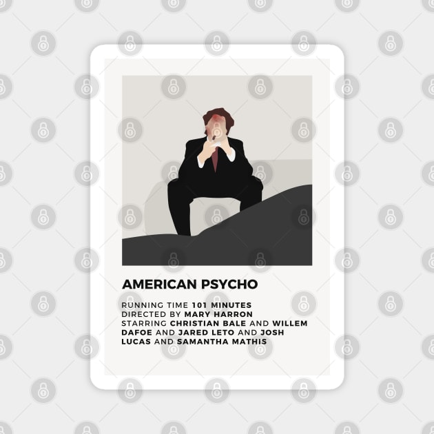 American Psycho Minimalist Poster Magnet by honeydesigns