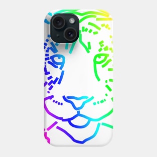 Rainbow Tiger Face Phone Case