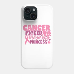 breast cancer picked wrong princess Phone Case