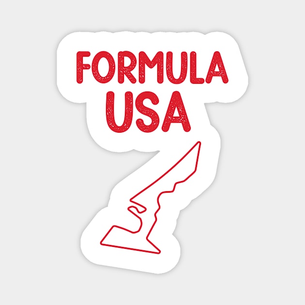 Formula USA Racing Circuit Car Map Grand Prix Race Magnet by soufyane