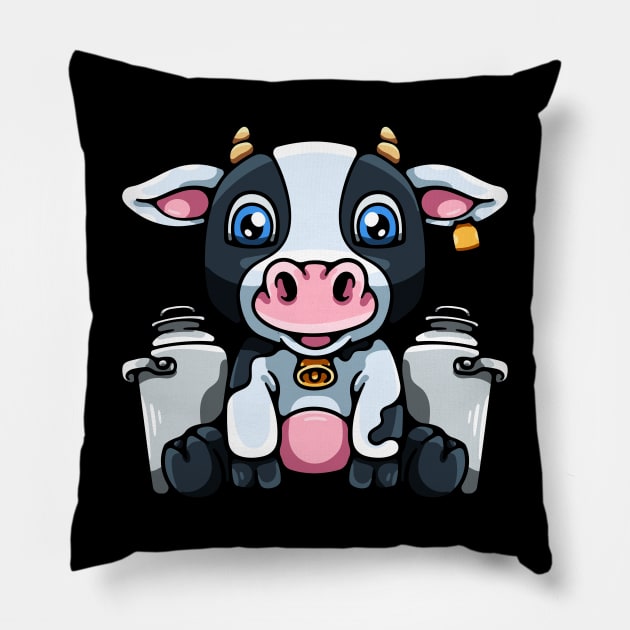 Cartoon Dairy Cow Pillow by andhiika