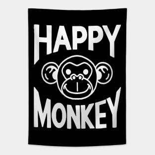 Happy Monkey BLK Tapestry