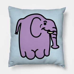 tiny purple elephant cartoon doodle Pillow