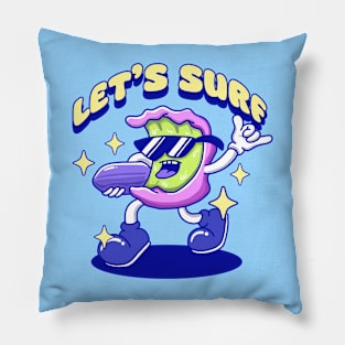 waves cartoon surf edgy color Pillow