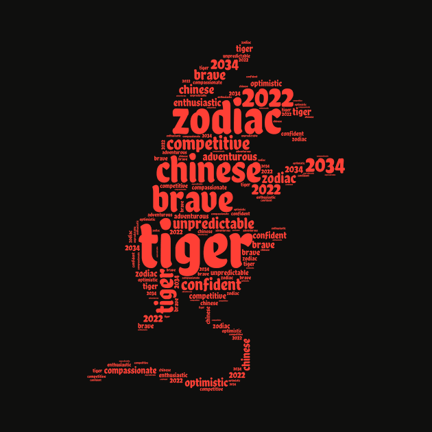 Year of the Tiger Word Art Chinese Zodiac by G33KT33S