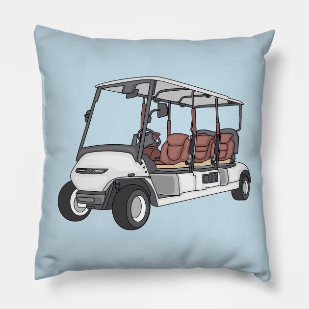 Golf cart / golf buggy cartoon illustration Pillow by Cartoons of fun