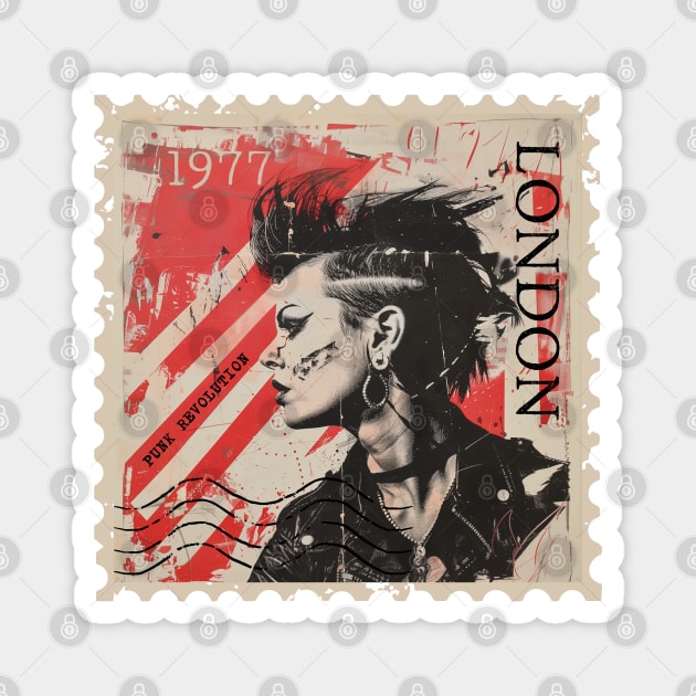 Punk Revolution 1977 London Magnet by Timeless Chaos