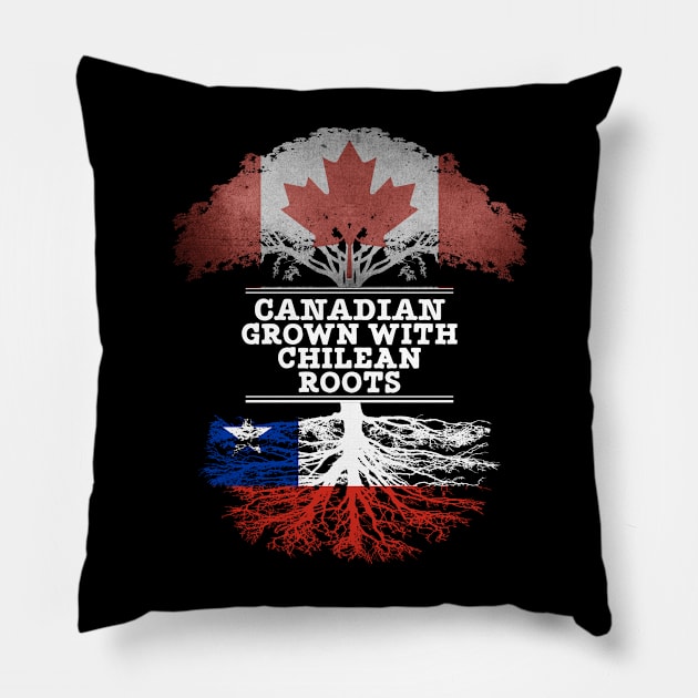 Canadian Grown With Chilean Roots - Gift for Chilean With Roots From Chile Pillow by Country Flags