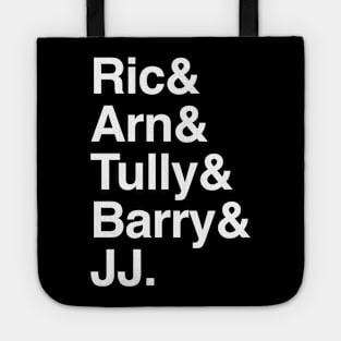 Helvetica List Four Horsemen List T-Shirt (plus Barry) Tote