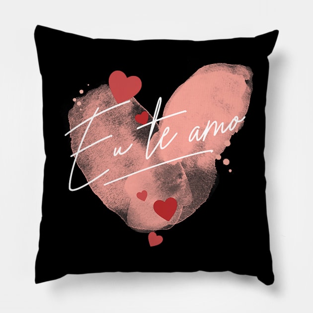 Eu te amo an elegant declaration of love, I love you Pillow by jadolomadolo