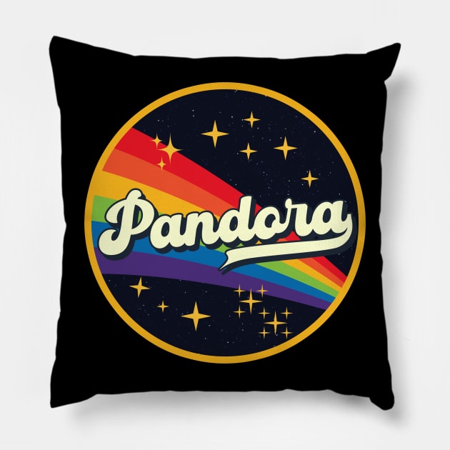 Pandora // Rainbow In Space Vintage Style Pillow by LMW Art