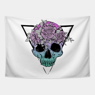 Skull and flowers Tapestry