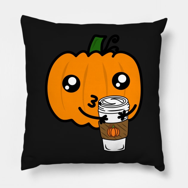 Funny Cannibal Pumpkin Spice Latte Pillow by faiiryliite