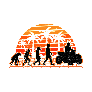 Quad Evolution Sunset Ride Atv Riders Bikers T-Shirt