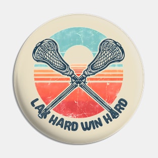 Vintage sunset lacrosse Pin