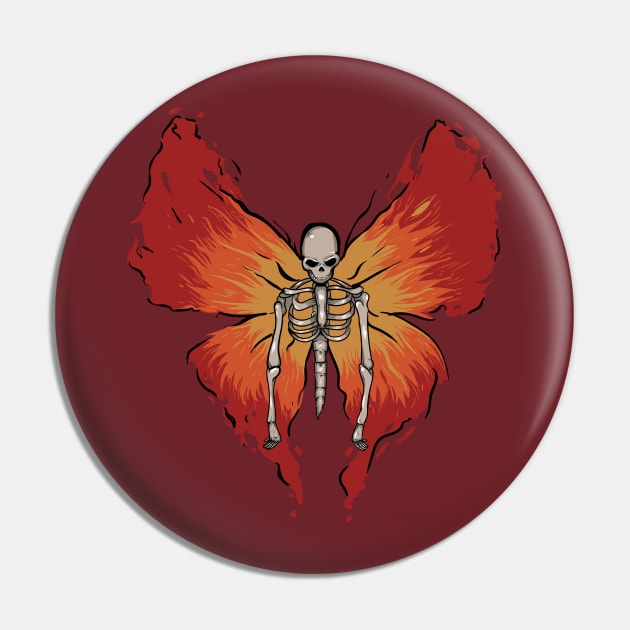 Skeleton Butterfly Pin by BrayInk