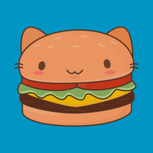 Kawaii Cat Burger T-Shirt T-Shirt