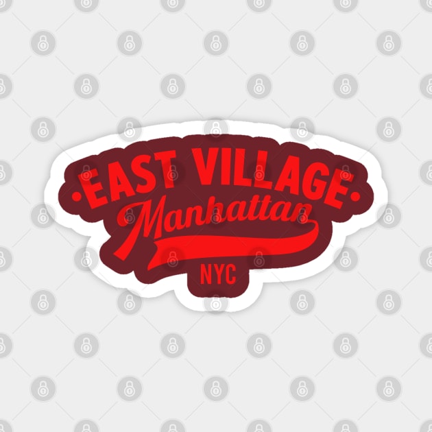 East Village Manhattan - NYC Minimal Logo Magnet by Boogosh