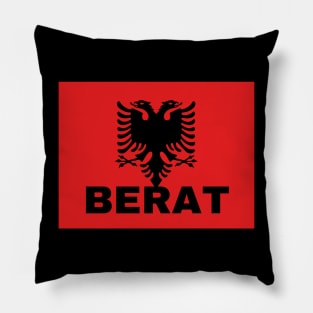 Berat City in Albanian Flag Pillow