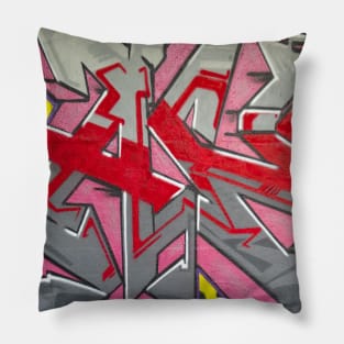 Graffiti Neck Gator Pink Red Yellow Urban Art Pillow