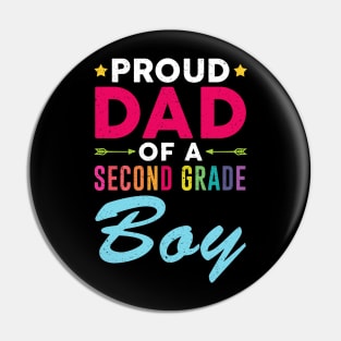 Proud Dad Of A Second grade Boy Back To School Gift Pin