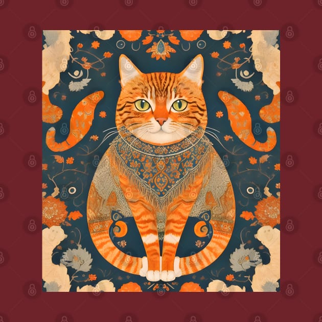 Rug pattern motif-persian cat inspired rug design by Fadedstar