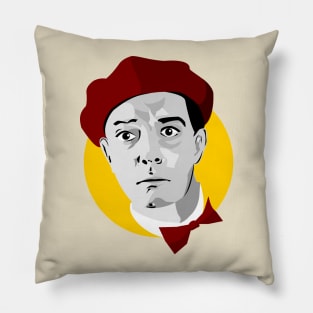 Colored Buster Keaton Pillow